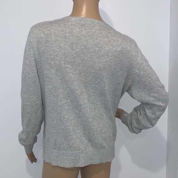 Ted BAKER LONDON Women Marle Grey Yalong Gros Grain Bow Cardigan size 4/US 10 - Picture 9 of 15